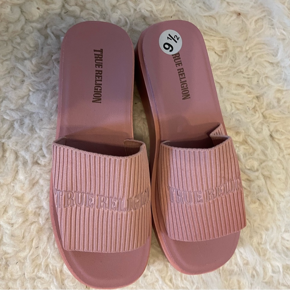 True Religion platform Jean slip on